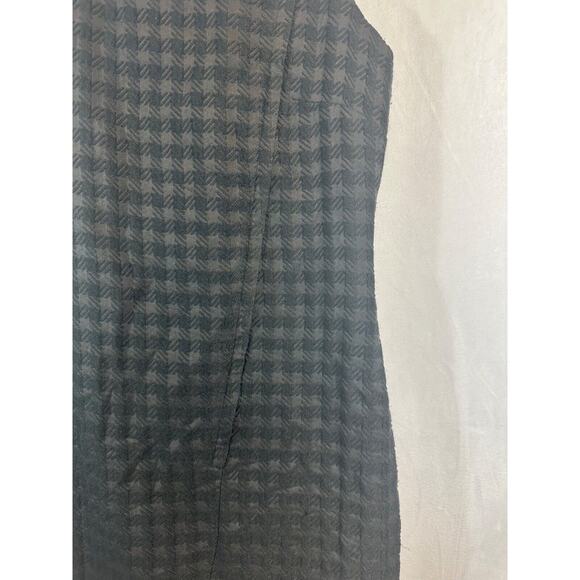THEORY 8 Black Kuval County Checked Jacquard Sleeveless Zipper Detail Dress D28 - Picture 4 of 9